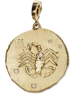 Azlee 18Kt Of The Stars Scorpio Pendant Necklace - Metallic