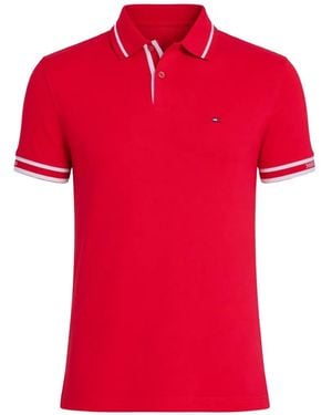 Tommy Hilfiger Striped Sleeve Polo Shirt - Red
