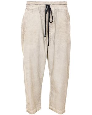 Thom Krom Elasticated Vegetal Stone Trousers - Natural
