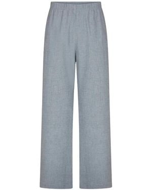 ih nom uh nit Wide-Leg Flannel Trousers - Blue