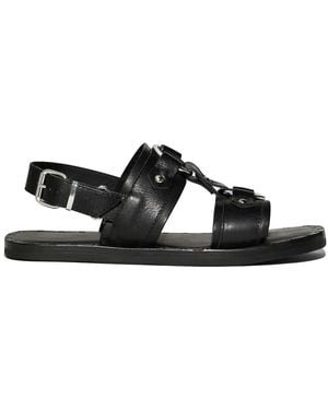 DSquared² Harley-Inspired Flat Sandals For - Black