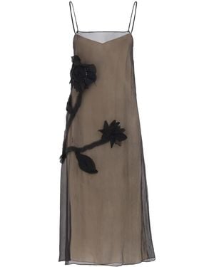 Marni Floral-Appliqué Crepon Dress - Black