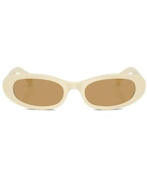 Miu Miu Oval-Frame Sunglasses - Natural