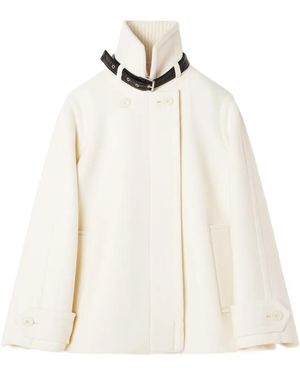Lanvin Buckle-Detail Double-Breasted Coat - White
