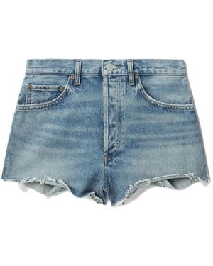 Agolde Ausgefranste Jeans-Shorts - Blau