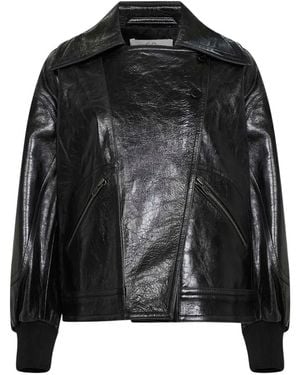 Co. Asymmetric Llar Leather Jacket - Black