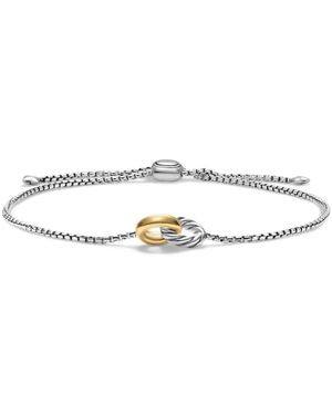 David Yurman 14Kt And Sterling Petite Cable Bracelet (15Mm) - White