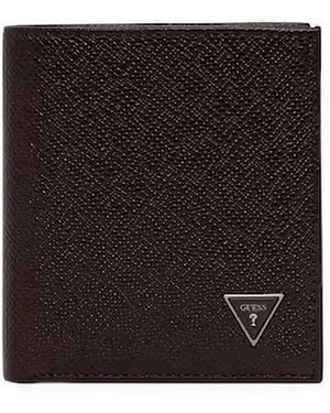 Guess Milano Logo-Plaque Bi-Fold Wallet - Black
