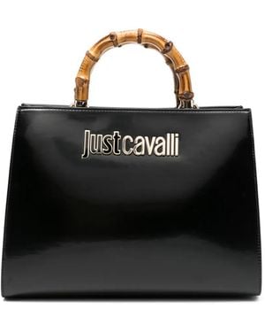 Just Cavalli Logo-Detail Tote Bag - Black