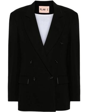 Plan C Blazer con doble botonadura - Negro