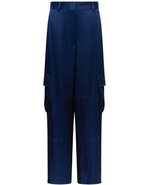 Stella McCartney Envers Satin Pocket Trousers - Blue