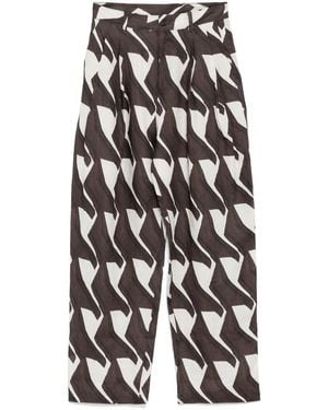JNBY Pattern-Printed Tapered Trousers - White