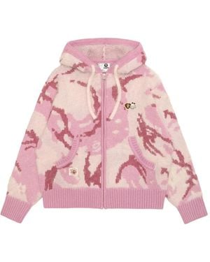 Aape By A Bathing Ape Sudadera Con Motivo Militar Y Capucha - Rosa