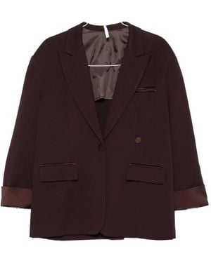 Imperial Single-Breasted Peaked-Lapels Blazer - Brown