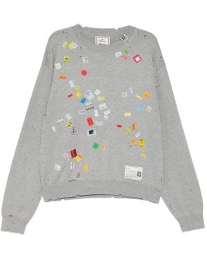Maison Mihara Yasuhiro Sticker-Print Sweatshirt - White
