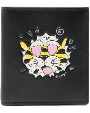 KENZO Tiger-Graphic Bifold Wallet - Black