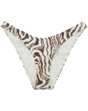 Ganni Printed Bikini Bottoms - White