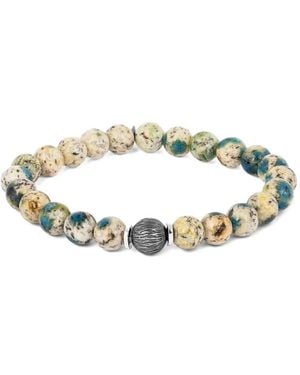 Tateossian Bracciale Con Perline Lhasa Graffiato - Metallizzato