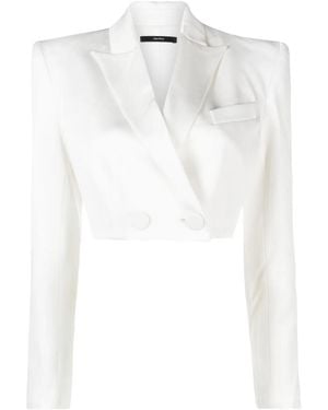 Alex Perry Cropped Single-Breasted Blazer - White