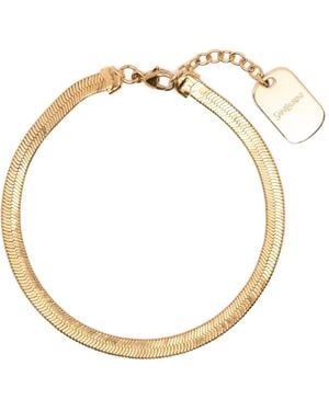 Saint Laurent Herringbone-Chain Bracelet - Metallic