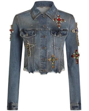 Dolce & Gabbana Denim Jacket With Embroidery - Blue