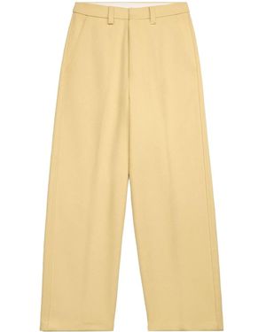 Ami Paris Tailored Wide-Leg Trousers - Yellow