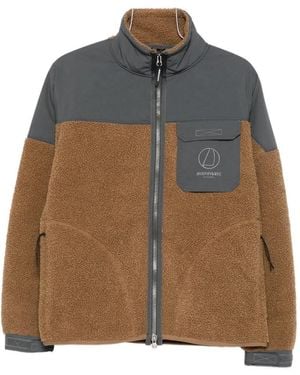 Murphy & Nye Fleece-Texture Panelled Jacket - Brown