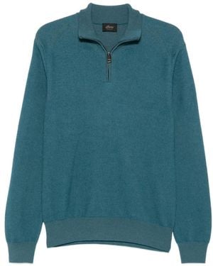 Brioni Pull À Col Zippé - Vert