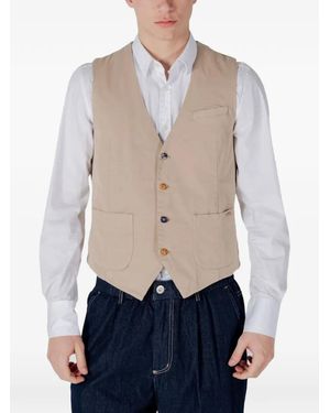 Gianni Lupo Button-Front Waistcoat - Blue