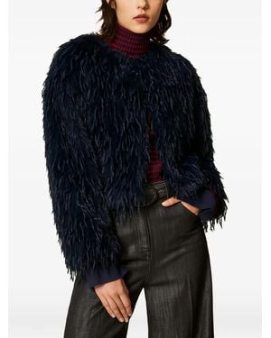Twinset Short Faux Fur Jacket - Blue
