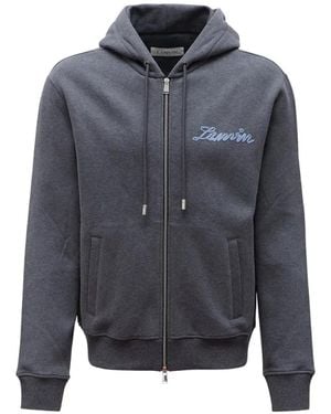 Lanvin Ribbon Zip-Up Hoodie - Blue