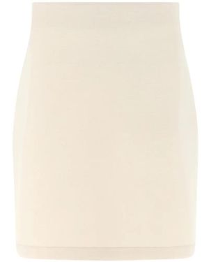 Fabiana Filippi Scuba Flared Cashmere Skirt - Natural