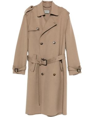 Canali Doppelreihiger Mantel mit Gürtel - Natur