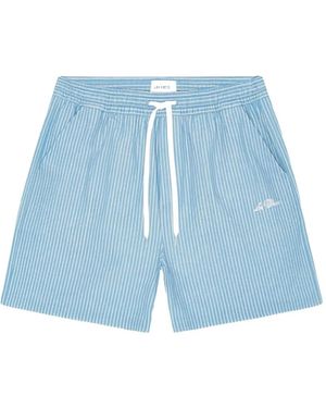 Les Deux Stan Seersucker Swim Shorts - Blue