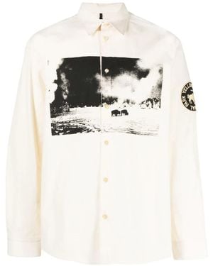 OAMC Graphic-Print Long-Sleeve Cotton Shirt - Black