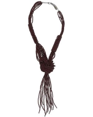 Brunello Cucinelli Perlenkette Mit Knotendetail - Weiß