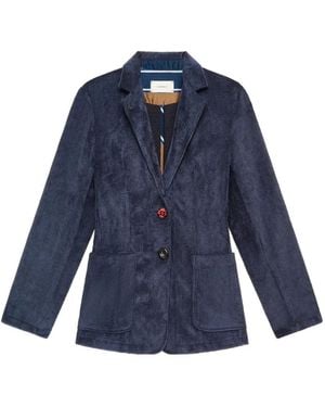 Maliparmi Corduroy Velvet Blazer - Blue