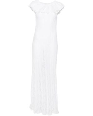 Antonino Valenti Off-Shoulder Ruffled Maxi Dress - White