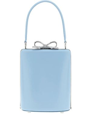 Self-Portrait Rhinestone-Bow Tote Bag - Blue