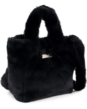 Herno Faux-Fur Tote Bag - Black