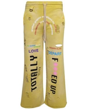 Astrum Graphic-Print Track Trousers - Yellow