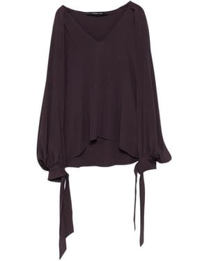 FEDERICA TOSI Ballon-Sleeve Cut-Out Blouse - Purple