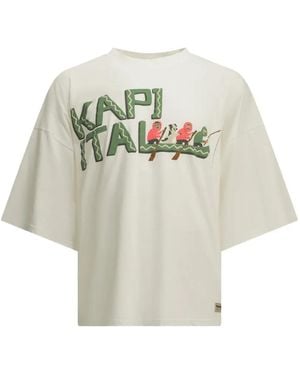 Kapital Graphic-Print Mesh-Back T-Shirt - White