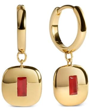 Monica Vinader Orecchini A Cerchio Gemdrop - Metallizzato