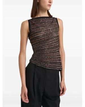 Missoni Striped Sequin-Embellished Top - Black