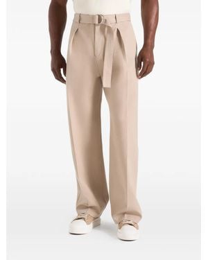 Manière De Voir Loic Belted Pleated Trousers - Natural