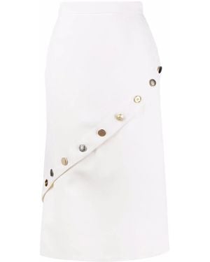 McQueen High-Waisted Asymmetric-Hem Skirt - White