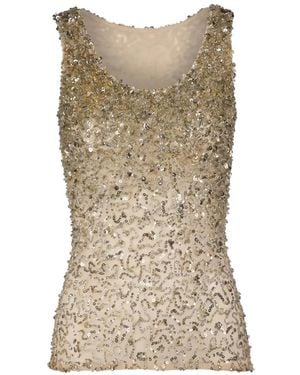 Valentino Garavani Sequined Sleeveless Top - Natural