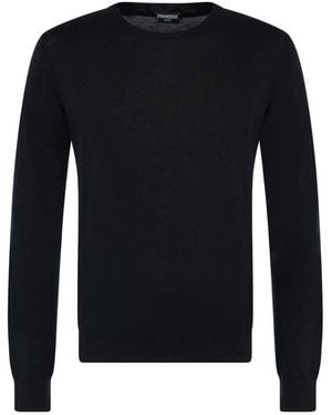 Franzese Collection Ribbed Crew Neck Jumper - Black