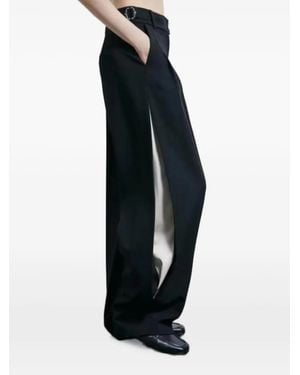 Patrizia Pepe Buckle-Detail Side-Slit Pants - Blue